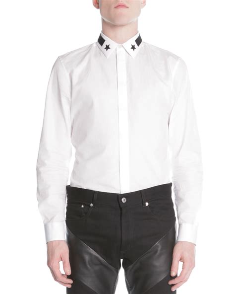 givenchy star & stripe collar button down shirt|Givenchy star shirt.